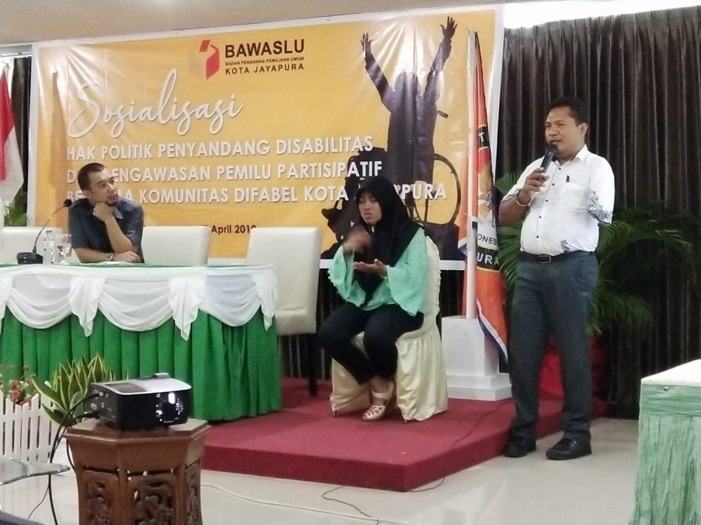 Bawaslu Kota Jayapura Gelar Sosialisasi Pemilu Bagi Penyandang Difabel