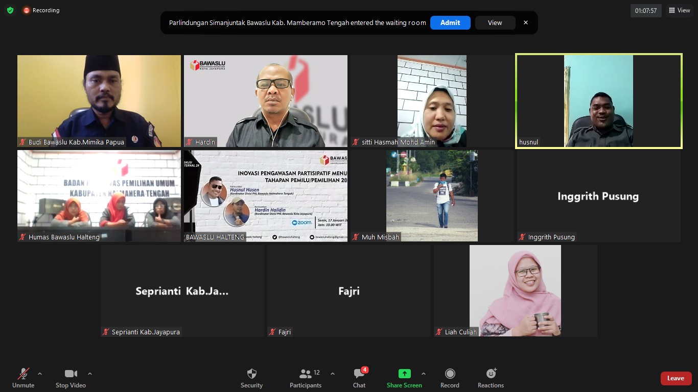 Hadapi Pemilu 2024, Bawaslu Kota Jayapura dan Bawaslu Halmahera Tengah Berbagi Pengalaman