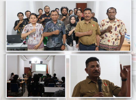 Dokumentasi kegiatan pemaparan materi implementasi birokrasi di lingkungan Bawaslu Kota Jayapura, 15 Oktober 2026.